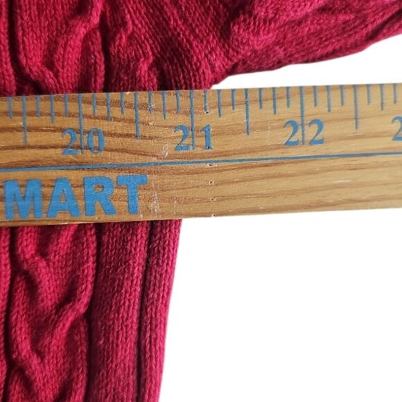 Alex Cannon Red Cable Knit Sweater Sz L Holiday Christmas Winter Classic Preppy - Picture 12 of 12